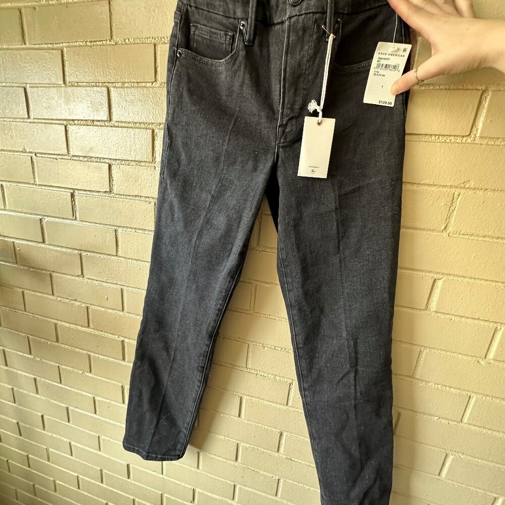 Good American Black Straight Leg Jean